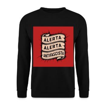 Alerta Antifasciste - Sweat-shirt Unisexe - noir - Devant - Alina (178cm) & Michal (187cm)