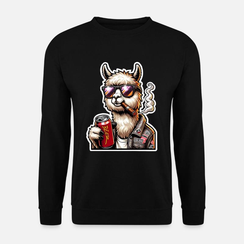 Alpaca Beer Cigar - Unisex Sweatshirt - black