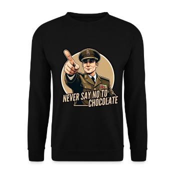 Ne dites jamais non au chocolat - Sweat-shirt Unisexe - noir - Devant - Alina (178cm) & Michal (187cm)