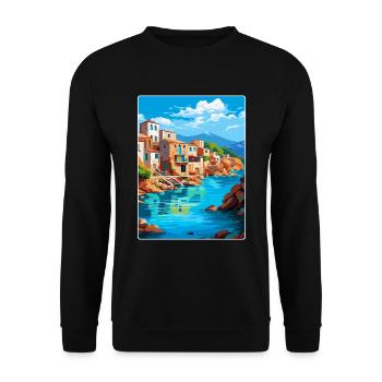 Crète Grèce Affiche de voyage vintage WPA Souvenir - Sweat-shirt Unisexe - noir - Devant - Alina (178cm) & Michal (187cm)