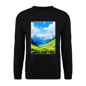 Pyrenäen-Nationalpark Frankreich Reiseplakat WPA - Unisex Pullover - Schwarz - Vorne - Alina (178cm) & Michal (187cm)