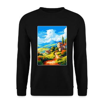 Amarante Portugal Affiche de voyage vintage souvenir - Sweat-shirt Unisexe - noir - Devant - Alina (178cm) & Michal (187cm)