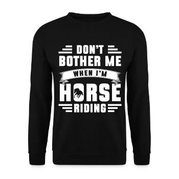 Pferde Reiterin Dressur - Unisex Pullover - Schwarz - Vorne - Alina (178cm) & Michal (187cm)