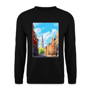 Lille Frankreich Vintage Reiseplakat WPA Souvenir - Unisex Pullover - Schwarz - Vorne - Alina (178cm) & Michal (187cm)