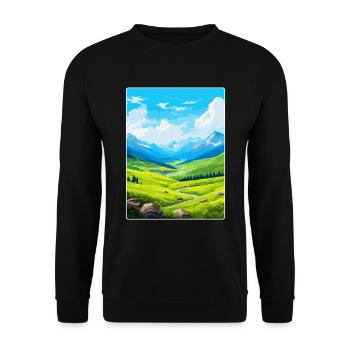 Pyrenäen-Nationalpark Frankreich Reiseplakat WPA - Unisex Pullover - Schwarz - Vorne - Alina (178cm) & Michal (187cm)