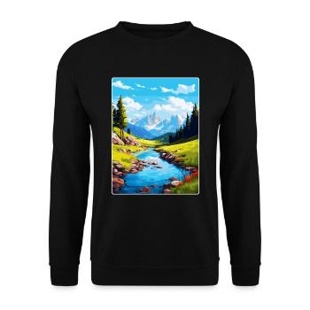 Aiguestortes I Estany de Sant Maurici Park Spanien - Unisex Pullover - Schwarz - Vorne - Alina (178cm) & Michal (187cm)