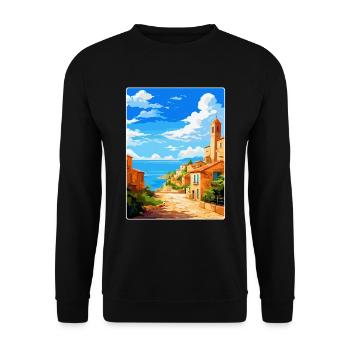 Tarragona Spanien Vintage Reiseplakat Souvenir WPA - Unisex Pullover - Schwarz - Vorne - Alina (178cm) & Michal (187cm)
