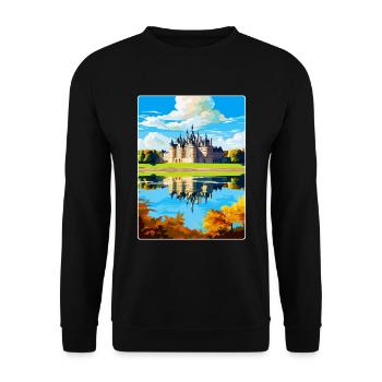 Vallée de la Loire France Affiche de voyage vintage souvenir - Sweat-shirt Unisexe - noir - Devant - Alina (178cm) & Michal (187cm)