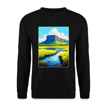 Ben Bulben Irland UK Vintage Reiseposter WPA - Unisex Pullover - Schwarz - Vorne - Alina (178cm) & Michal (187cm)