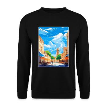 Nimes France Vintage Travel Poster WPA Souvenir - Unisex Sweatshirt - black - Front - Alina (178cm) & Michal (187cm)