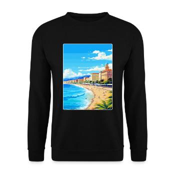 Nice France Vintage Travel Poster WPA Art Souvenir - Unisex Sweatshirt - black - Front - Alina (178cm) & Michal (187cm)
