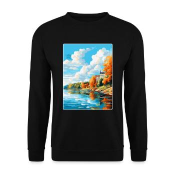 Kuopio Finlande Affiche de voyage vintage Souvenir WPA - Sweat-shirt Unisexe - noir - Devant - Alina (178cm) & Michal (187cm)
