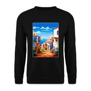 Almería Spanien Vintage Reiseplakat WPA Souvenir - Unisex Pullover - Schwarz - Vorne - Alina (178cm) & Michal (187cm)
