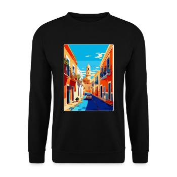 Jerez De La Frontera Spanien Vintage Reiseplakat - Unisex Pullover - Schwarz - Vorne - Alina (178cm) & Michal (187cm)