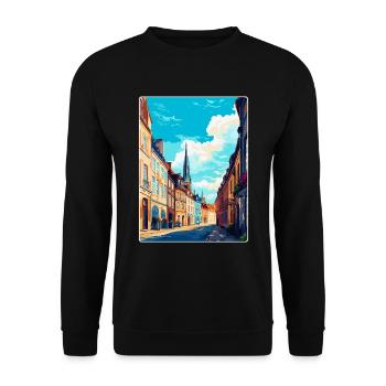 Dijon Frankreich Vintage Reiseposter WPA Souvenir - Unisex Pullover - Schwarz - Vorne - Alina (178cm) & Michal (187cm)