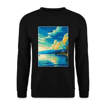 Lake Constance Germany Austria Switzerland Poster - Unisex Sweatshirt - black - Front - Alina (178cm) & Michal (187cm)