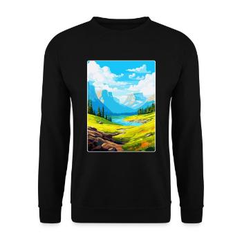 Pyrenäen-Nationalpark Frankreich Reiseplakat WPA - Unisex Pullover - Schwarz - Vorne - Alina (178cm) & Michal (187cm)