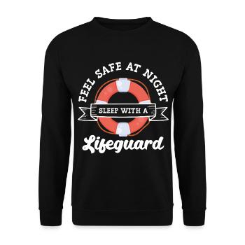 Rettungsschwimmer Pool Sommer Schwimmlehrer - Unisex Pullover - Schwarz - Vorne - Alina (178cm) & Michal (187cm)