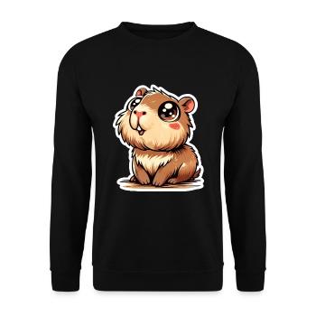Capybara - Unisex Pullover - Schwarz - Vorne - Alina (178cm) & Michal (187cm)