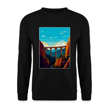 Affiche de voyage du viaduc de Landwasser en Suisse WPA - Sweat-shirt Unisexe - noir - Devant - Alina (178cm) & Michal (187cm)