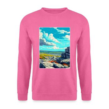 Le parc national du Burren, Irlande, Royaume-Uni, Affiche de voyage - Sweat-shirt Unisexe - rose - Devant