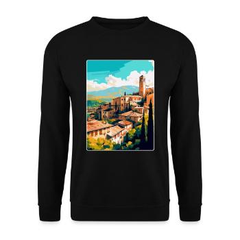 Grenade Espagne Affiche de voyage vintage WPA Souvenir - Sweat-shirt Unisexe - noir - Devant - Alina (178cm) & Michal (187cm)