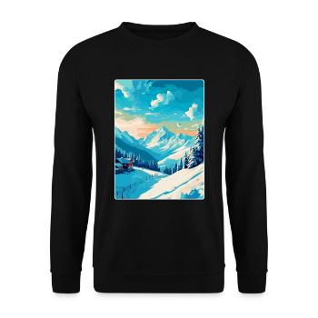 St. Anton am Arlberg Österreich Vintage Reiseplakat - Unisex Pullover - Schwarz - Vorne - Alina (178cm) & Michal (187cm)
