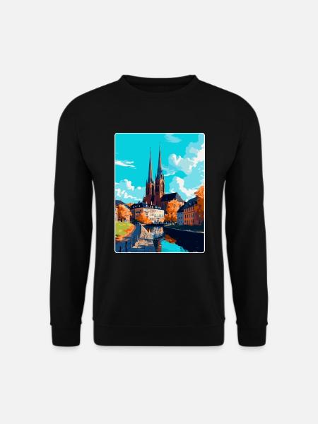 Uppsala Schweden Vintage Reiseplakat Souvenir WPA - Unisex Pullover - Schwarz