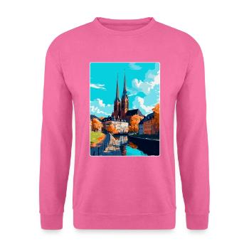 Uppsala Suède Affiche de voyage vintage Souvenir WPA - Sweat-shirt Unisexe - rose - Devant