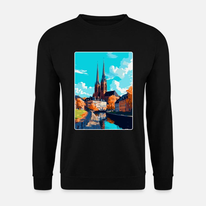 Uppsala Schweden Vintage Reiseplakat Souvenir WPA - Unisex Pullover - Schwarz