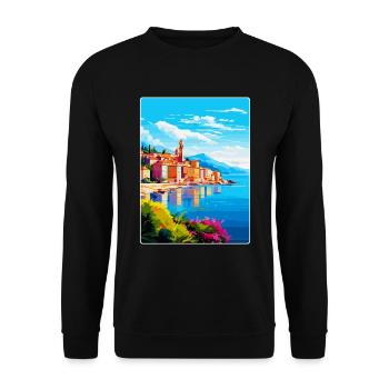 La Spezia Italien Vintage Reiseplakat Souvenir WPA - Unisex Pullover - Schwarz - Vorne - Alina (178cm) & Michal (187cm)