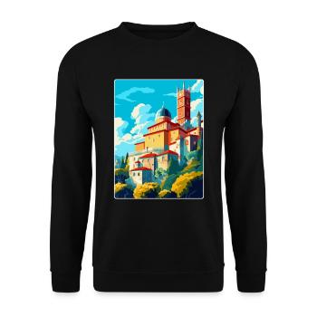 Sintra Portugal Affiche de voyage vintage Souvenir WPA - Sweat-shirt Unisexe - noir - Devant - Alina (178cm) & Michal (187cm)