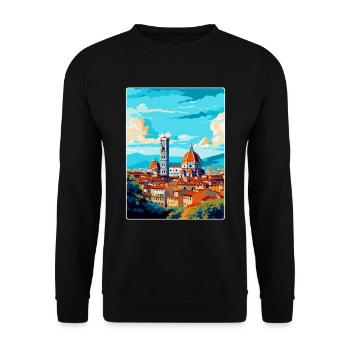Florence Italy Vintage Travel Poster Souvenir WPA - Unisex Sweatshirt - black - Front - Alina (178cm) & Michal (187cm)