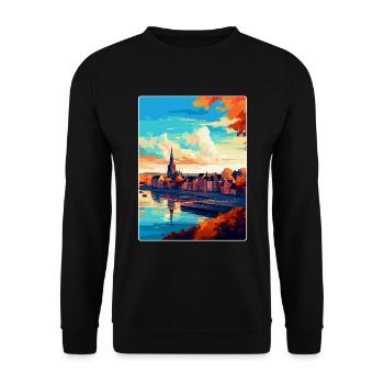 Nimwegen Niederlande Vintage Reiseplakat WPA Kunst - Unisex Pullover - Schwarz - Vorne - Alina (178cm) & Michal (187cm)