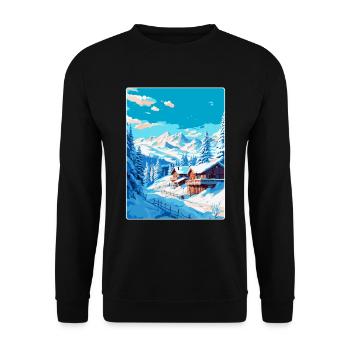 Méribel France Affiche de voyage vintage Souvenir WPA - Sweat-shirt Unisexe - noir - Devant - Alina (178cm) & Michal (187cm)