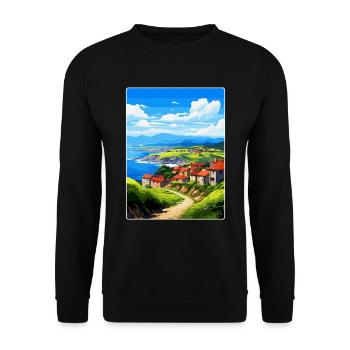Basque Country Spain Vintage Travel Poster WPA Art - Unisex Sweatshirt - black - Front - Alina (178cm) & Michal (187cm)