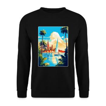 Palma De Mallorca Spain Vintage Travel Poster WPA - Unisex Sweatshirt - black - Front - Alina (178cm) & Michal (187cm)