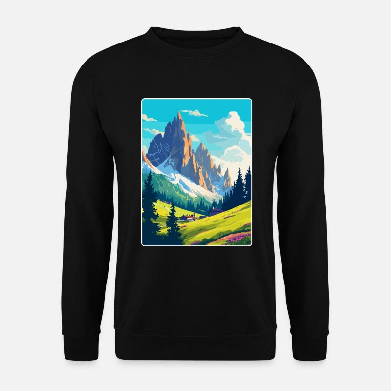 Dolomiten Italien Vintage Reiseplakat Souvenir WPA - Unisex Pullover - Schwarz