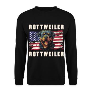 Rottweiler Hund Haustier Welpe - Unisex Pullover - Schwarz - Vorne - Alina (178cm) & Michal (187cm)