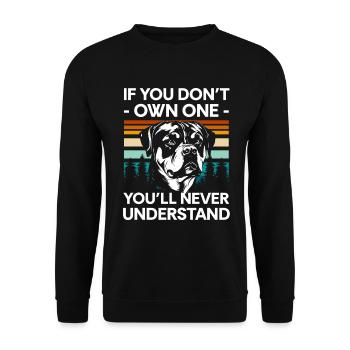Kampfhund Hunde Herrchen Diensthund - Unisex Pullover - Schwarz - Vorne - Alina (178cm) & Michal (187cm)