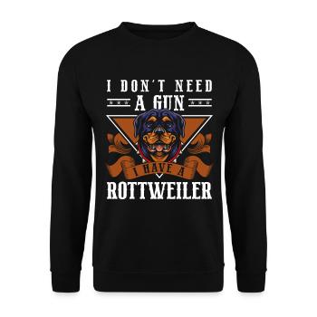 Rottweiler Dog Breed Guard Dog Four-legged Friend - Unisex Sweatshirt - black - Front - Alina (178cm) & Michal (187cm)