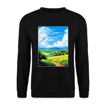 Odenwald Allemagne Poster de voyage vintage souvenir - Sweat-shirt Unisexe - noir - Devant - Alina (178cm) & Michal (187cm)