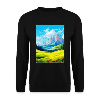 Dolomiten Italien Vintage Reiseplakat Souvenir WPA - Unisex Pullover - Schwarz - Vorne - Alina (178cm) & Michal (187cm)
