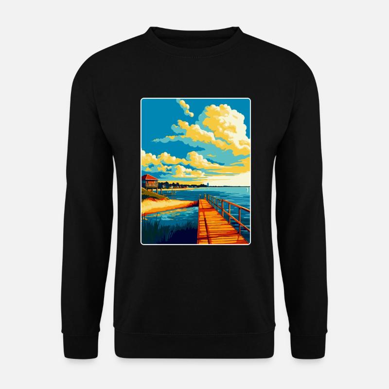 Swinoujscie Polen Vintage Reiseplakat Souvenir - Unisex Pullover - Schwarz