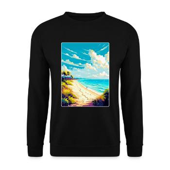 Strand Podrace Kroatien Vintage Reiseposter WPA - Unisex Pullover - Schwarz - Vorne - Alina (178cm) & Michal (187cm)