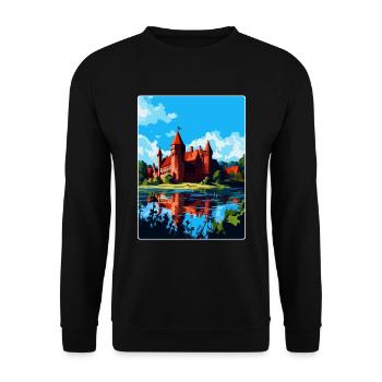 Château de Malbork Pologne Affiche de voyage vintage WPA - Sweat-shirt Unisexe - noir - Devant - Alina (178cm) & Michal (187cm)