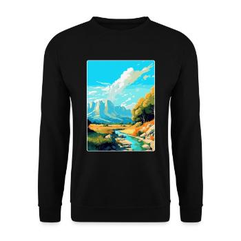 Paklenica Kroatien Vintage Reiseplakat Souvenir - Unisex Pullover - Schwarz - Vorne - Alina (178cm) & Michal (187cm)