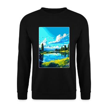 Wielkopolski Pologne Affiche de voyage vintage souvenir - Sweat-shirt Unisexe - noir - Devant - Alina (178cm) & Michal (187cm)