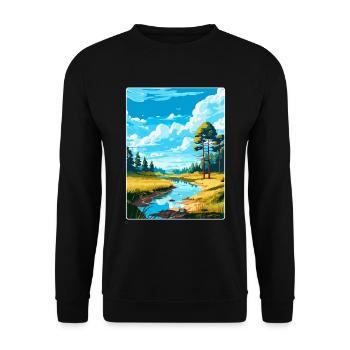 Swietokrzyski Poland Vintage Travel Poster WPA Art - Unisex Sweatshirt - black - Front - Alina (178cm) & Michal (187cm)