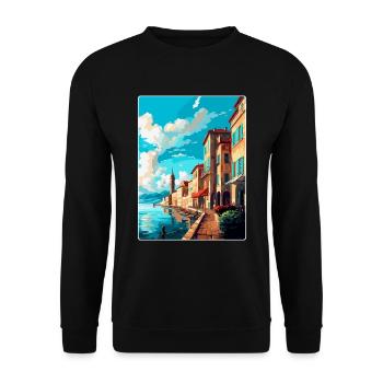 Bayonne France Vintage Travel Poster Souvenir WPA - Unisex Sweatshirt - black - Front - Alina (178cm) & Michal (187cm)